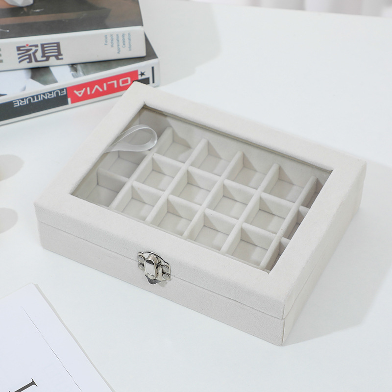 简约防尘多功能珠宝箱首饰小饰品整理盒子戒指项链耳钉耳环收纳盒