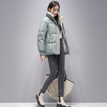 年轻短款外套女装冬季韩版加厚保暖立领羽绒服2021年新款白鸭绒潮