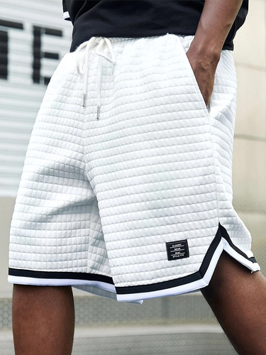 Men's Loose Small Check Pattern Sport Fitness Shorts Korean Style Versatile Spring Spring New Arrival