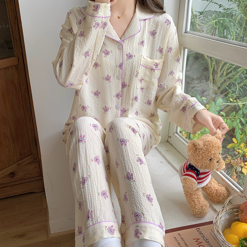 C-보라색 토끼 주름진 천