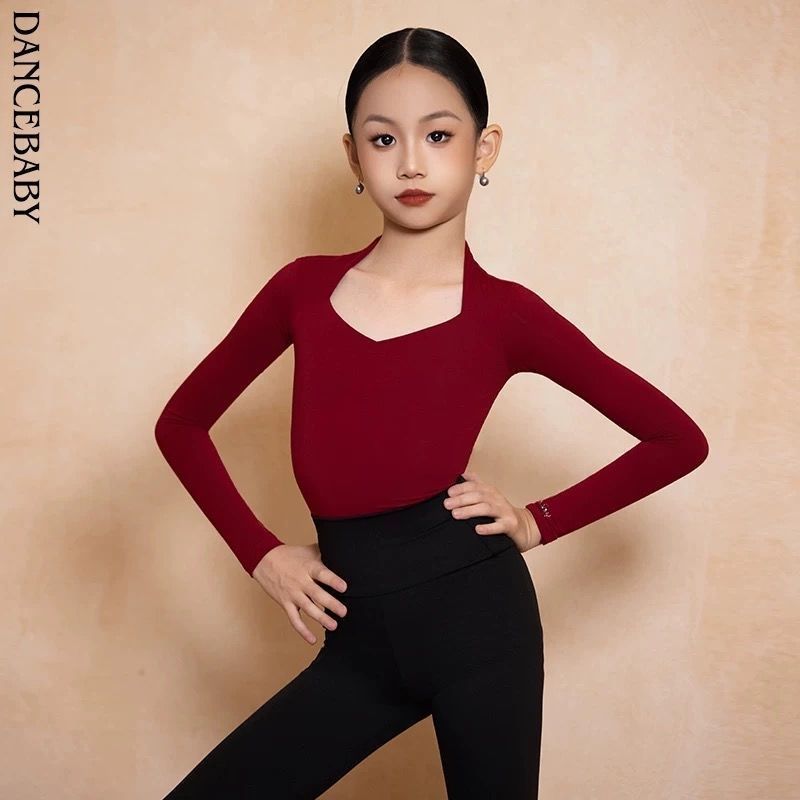 Dancebaby ラテンダンス服 新作秋冬練習着トップス ガールズダンスダンストップス DAS779HS|undefined