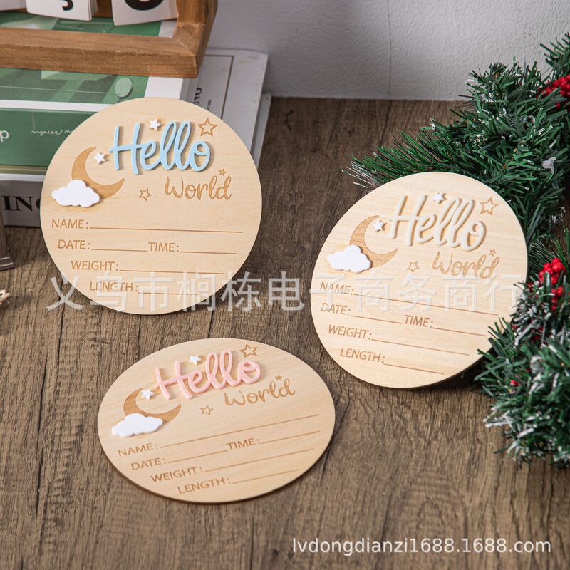 Hello World Birth Announcement Sign Baby Photo Props Wood Slices Baby Month Milestone Wood Slices Hello World Birth Announcement Sign Baby Photo Props Wood Slices Baby Month Milestone Wood Slices