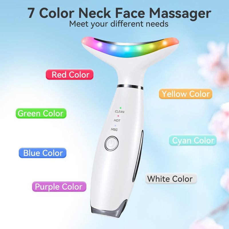 ネック美容器 7色ネック美容器 家庭用美顔器 ネックライン改善クリーム ネッククリーム導入器 在庫あり|undefined