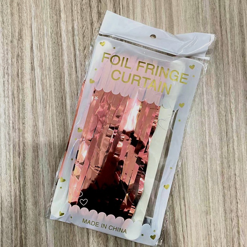 Cortina de lluvia, accesorios de decoración de cumpleaños, borlas, flores de dibujo, fondo de fiesta de boda, cortina de puerta de seda de lluvia de color 1*2m