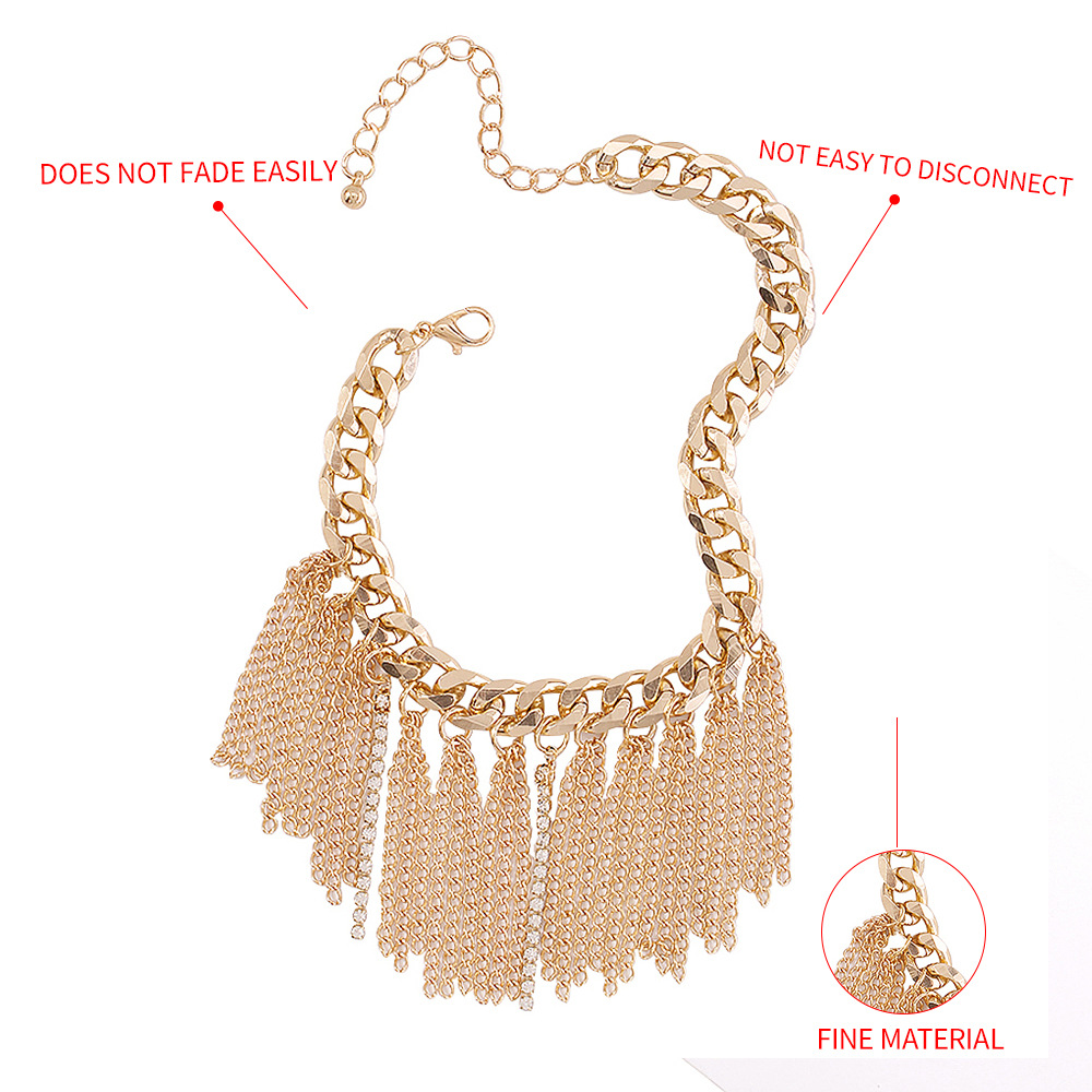 Nihaojewelry Wholesale Jewelry Retro Claw Chain Tassel Thick Chain Alloy Anklet display picture 12