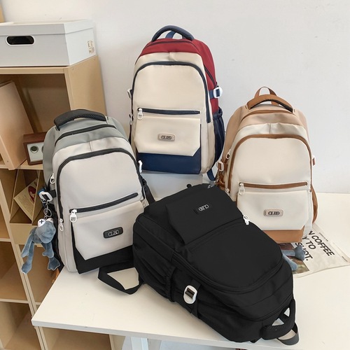 2024 New Lightweight Simple Backpack for Middle School and High School Students, Large Capacity Casual Dual Shoulder Bag
