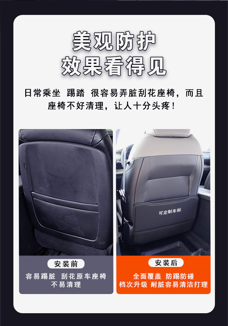 Car anti-kick mat, wear-resistant seat anti-kick pad, waterproof universal anti-kick mat, rear seat universal anti-kick pad