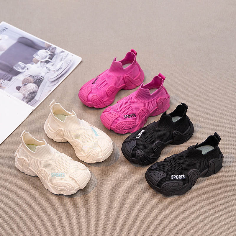 2025 新しい夏の子供の夏のココナッツシューズスリッポンフライニットシューズ中型および大型子供用ソフトソール通気性カジュアルシューズトレンディ|undefined