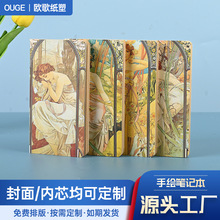 48K梵高文艺空白本学生用笔记本白纸本手绘画素描本裸装画画本子