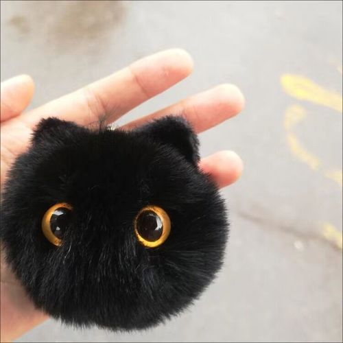 Cute Blush Cat Ball Mountain Handmade Plush Bag Pendant Keychain Girly Heart School Bag Pendant Gift