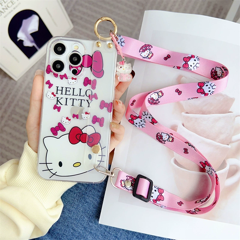 Чихуахуа Hello kitty, яблоко, совместимый браслет, чехол для телефона, iPhone 12, iPhone12 Pro, защитный ремешок для сумки, iphone, 14promax