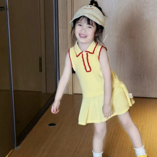 韩版童装2025夏季新款女童连衣裙儿童洋气宝宝polo裙|undefined