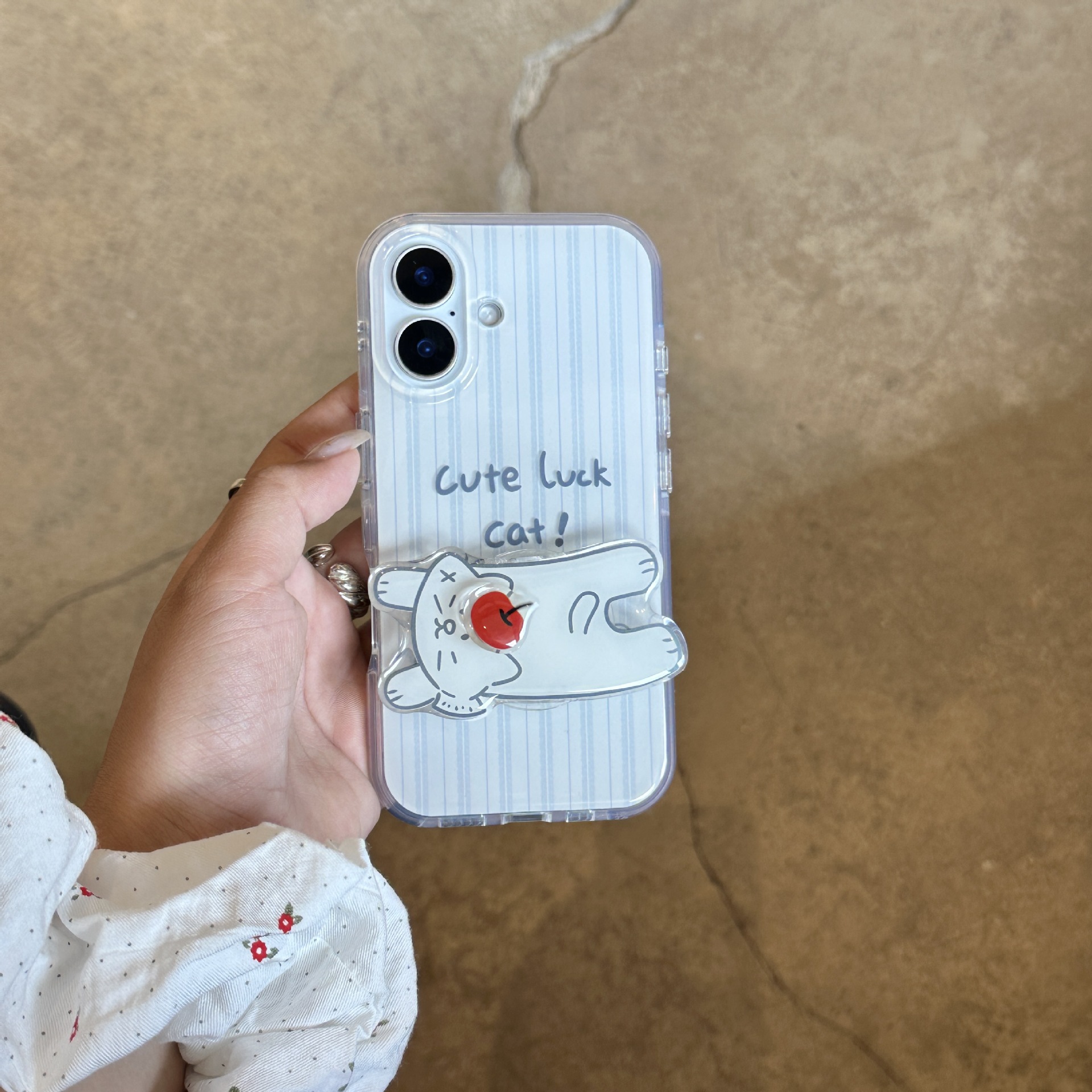 Simple gato a rayas azules para iPhone16 funda para teléfono móvil 15ProMax soporte 14/13 nuevo 16Pro