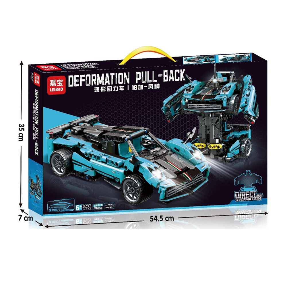 Mindy 8201 Pull-Back Technology Racing Car Assembly Building Block Toy Sports Car Model Gift for Elementary School Students Wholesale