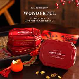 2025新年八边形铁盒饼干包装盒礼品盒伴手礼糖果圣诞铁盒年货礼盒