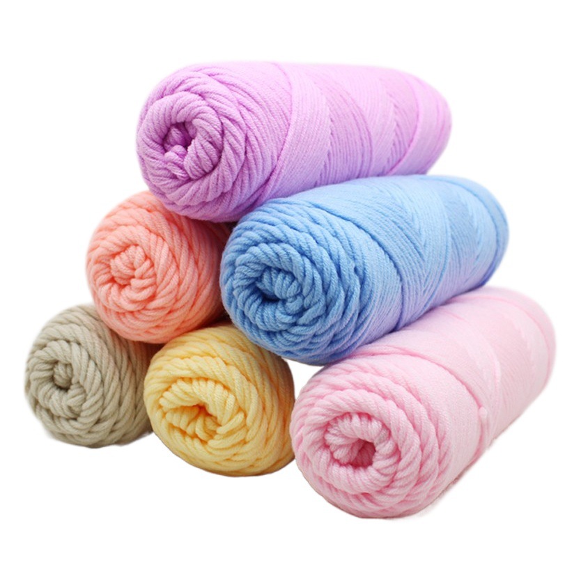 Amante de algodón tejido hilo de bufanda hilo de lana gruesa algodón de leche hilo de bebé hilo de aguja al por mayor 60 colores venta caliente