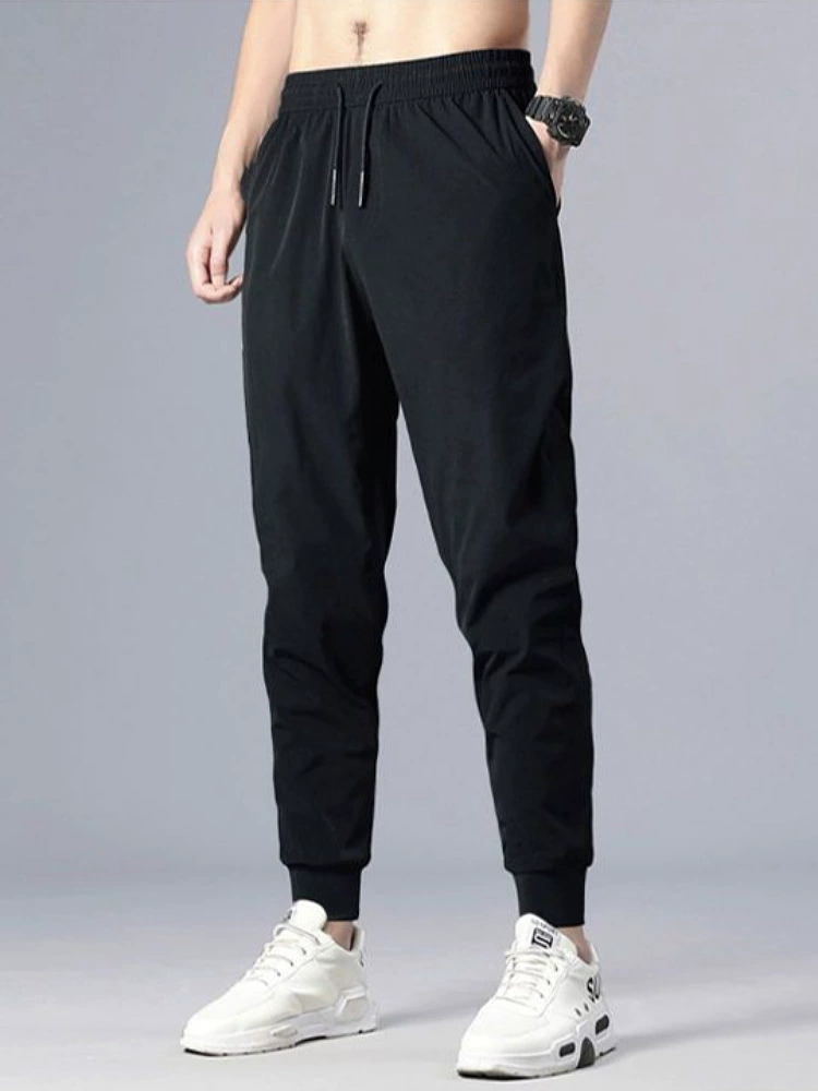 Men's silk thin quick dry universal comfortable trousers, oversize