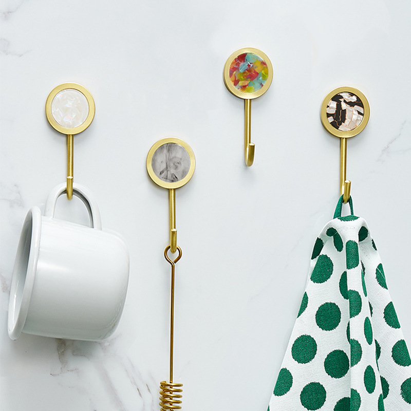 Light Luxury No Hole Hook Strong Adhesive Hanger Bathroom Door Back Wall Hanging Wall Single Creative Coat Hook 