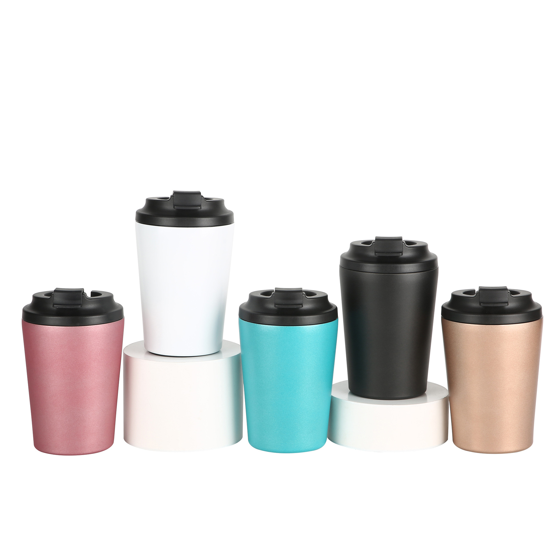 Taza de café transfronteriza de 12OZ simple taza de agua de oficina 304 taza de aislamiento de acero inoxidable taza de agua de alto valor de cara