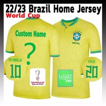 2223世界杯巴西國家隊主場10號內馬爾20號維尼休斯男士足球球衣·