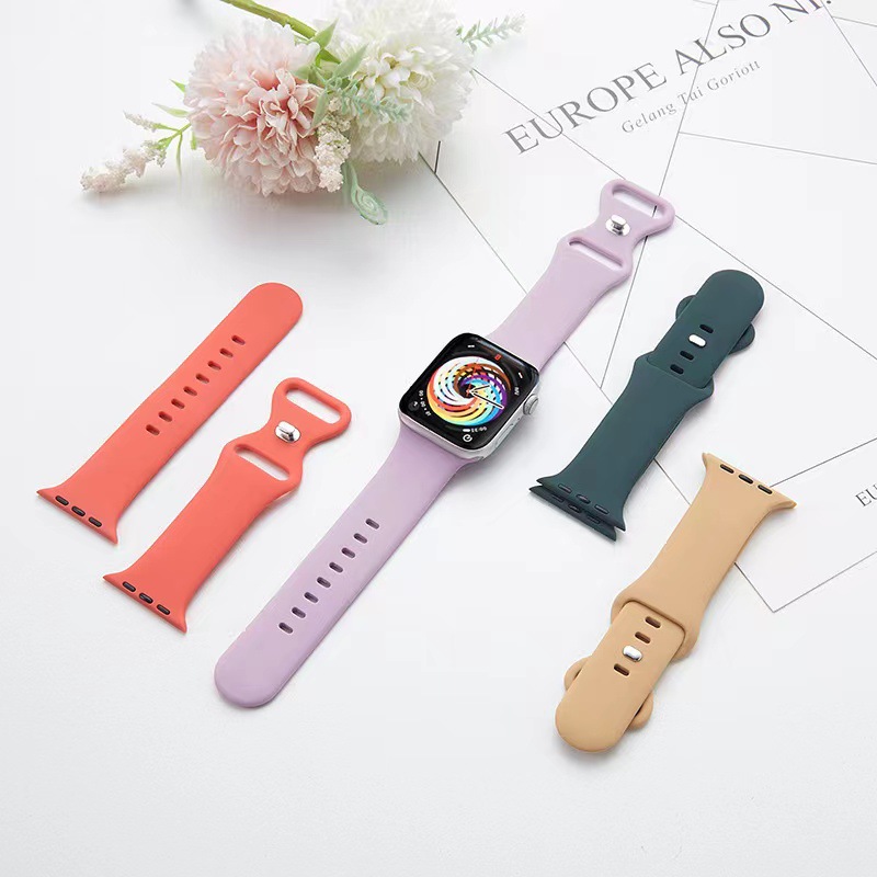 Suitable for iwatch Apple Watch butterfly clasp silicone strap 3/2/1st generation SE strap Apple 6/5/4th generation Application Scenario