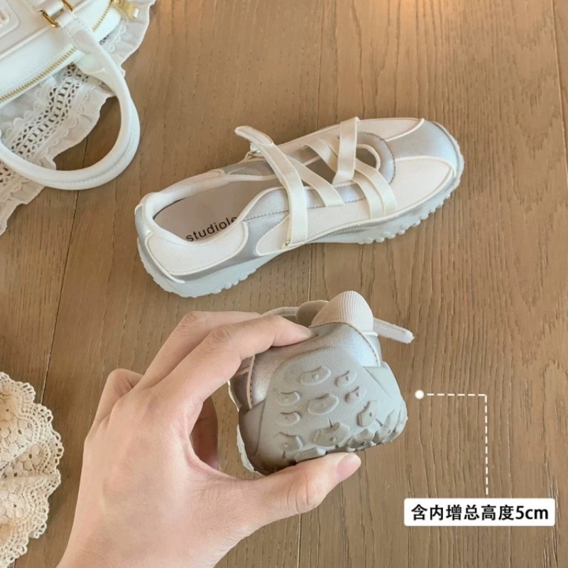 メリージェーンインナー高さバレエトレーニングシューズ女性のための 2025 新しいレトロ多用途カジュアルスポーツシューズ厚底靴|undefined