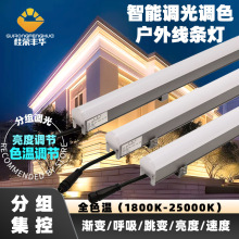 户外两线双色24V全色温集控PLC4G远程遥控调光调色轮廓线条灯
