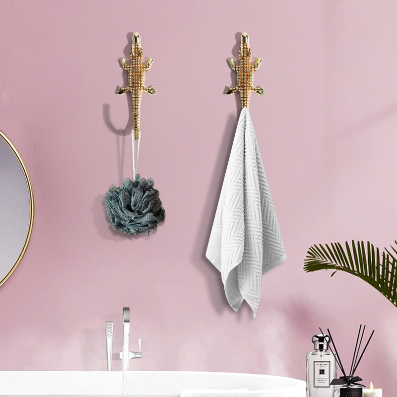 Metal sólido animal cabeza fuerte gancho transparente fácil almacenamiento creativo pegajoso gancho hogar diario ropa gancho