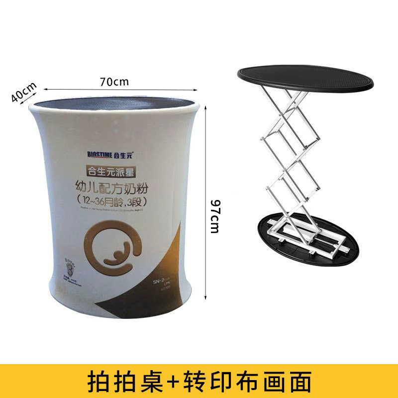 Expositor cilíndrico de plástico de 40x100 cm de Shanghái para exportación, pantalla plegable portátil de tela elástica para mostrador de recepción