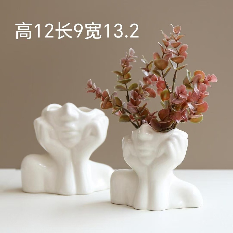 越境北欧ins創意人体芸術造形事務用品デスクトップ多機能収納ペン筒化粧筒|undefined