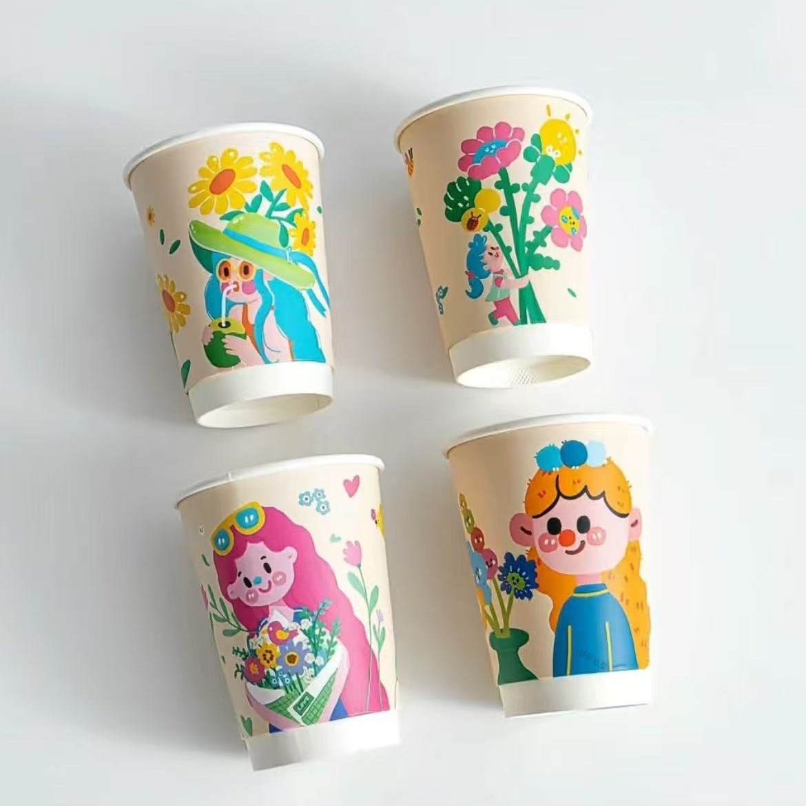 Taza de papel desechable de grado alimenticio taza de café taza de leche caliente taza de té doméstica comercial taza de leche de soja taza de embalaje image 11