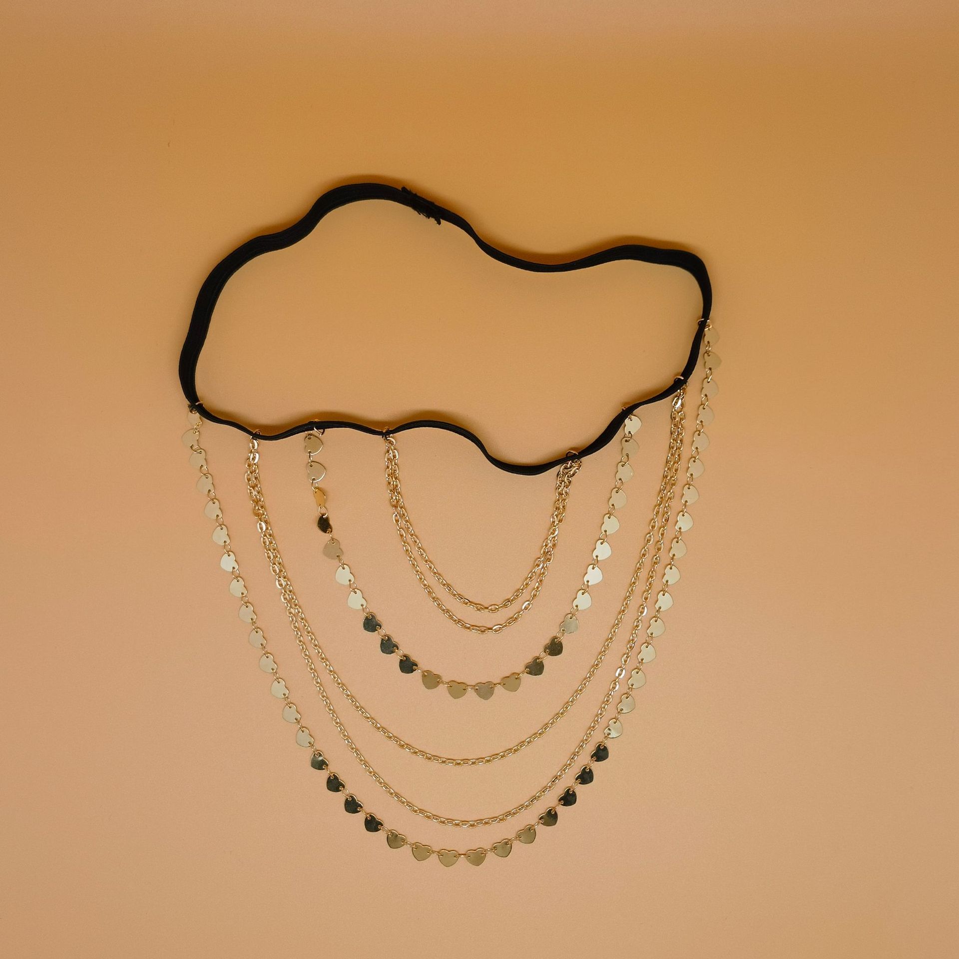 Joias transfronteiriças europeias e americanas, faixa elástica brilhante e sexy para coxa, exclusiva e elegante, com corrente de pérolas._voghion.com