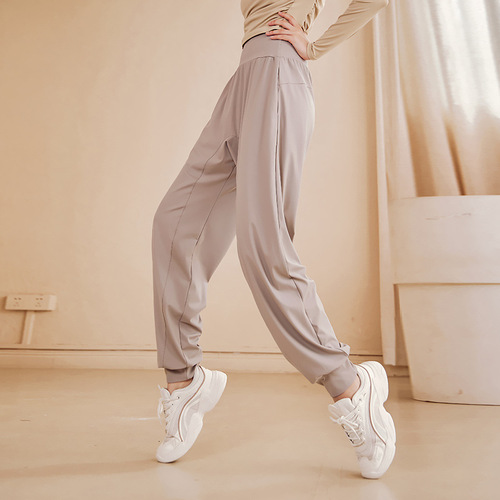 Women's sports trousers, high-waisted, loose-fitting, running fitness pants, professional Pilates training, quick-drying yoga pants