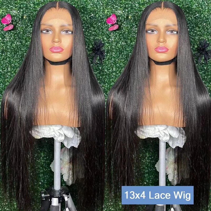 European and American cross-border long straight front lace wig 13x4lace frontal wigs human hair wig
