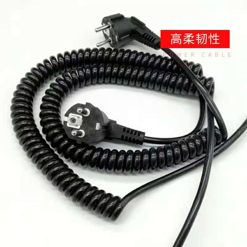 货源批发 圆头两芯机械设备家用电器伸缩弹簧电源线