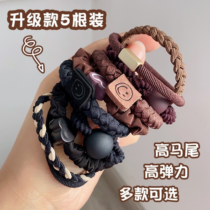 Cordilla de goma de mujer simple cuerdas de cabello de cola de caballo alta cuerda de cabello temperamental alta elasticidad y durabilidad 2024 nuevo toque de cabello