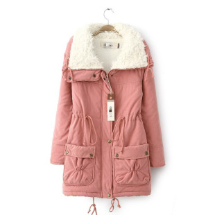 Korean version of thick women's frock cotton-padded women's clothing long lamb velvet cotton-padded winter coat plus size coat manufacturers