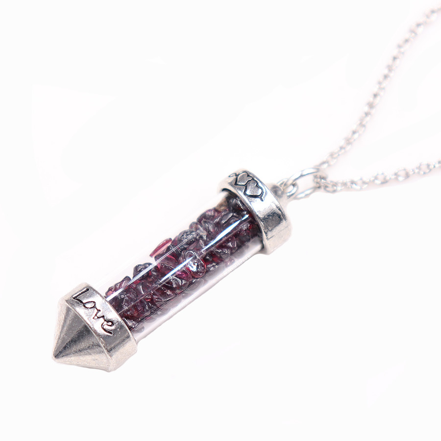 Nuevo collar largo de cristal con doble punta cónica y piedras trituradas, estilo corazón, amor, pareja, cadena para suéter, venta al por mayor image 5
