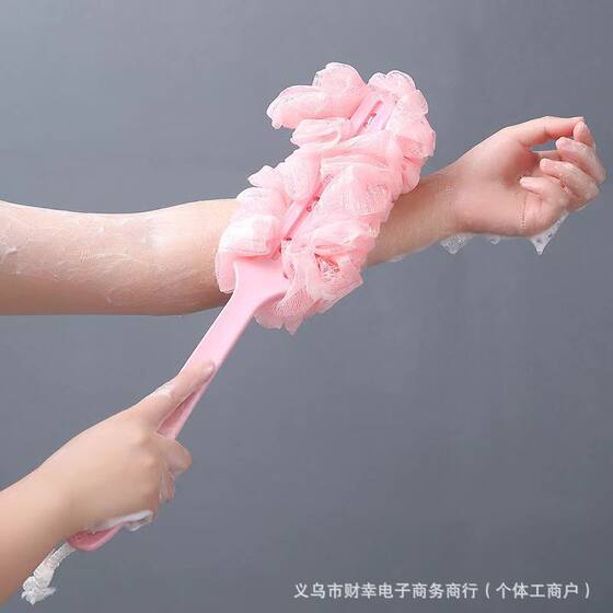 Long handle bath brush scrubbing bath brush bathroom bath sponge bath flower brush bath ball rubbing back mud artifact wholesale