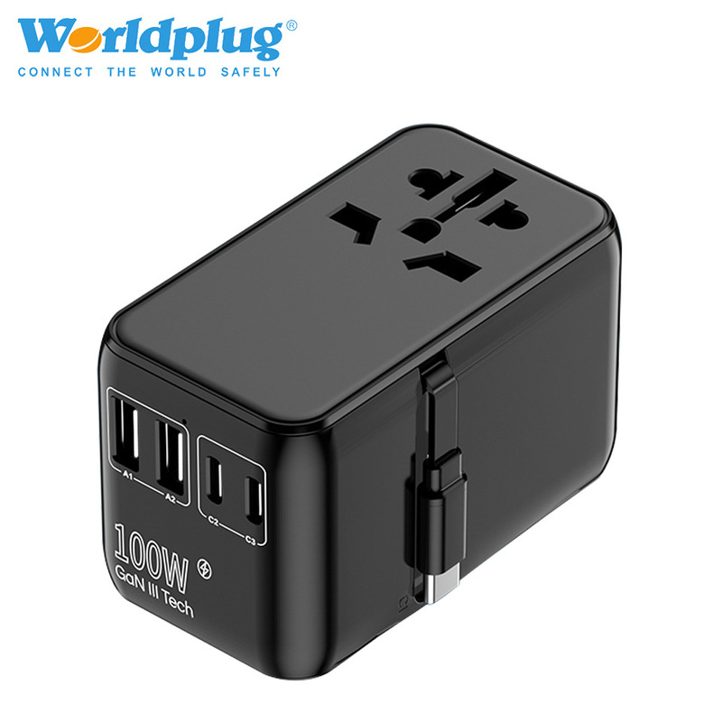 With line travel conversion plug Type-C100W fast charging conversion socket global conversion mobile phone charger