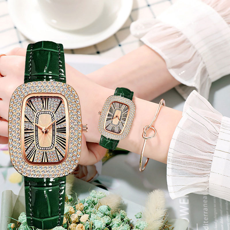 Live drainage Little Green Watch Woman Watch Female Niche Pigeon Egg…