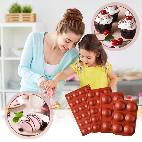 Sanxin 6-piece semi-circular French mousse cake silicone mold DIY 15-hole ball sandwich chocolate mold