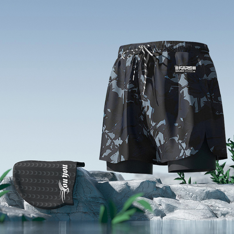 블랙 프린트 + 수영모