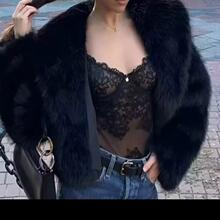I 75921 Fashion Fox Fur Coat Short Women ʱ�к���ëƤ��