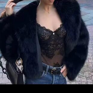 I 75921 Fashion Fox Fur Coat Short Women �r�к���ëƤ��
