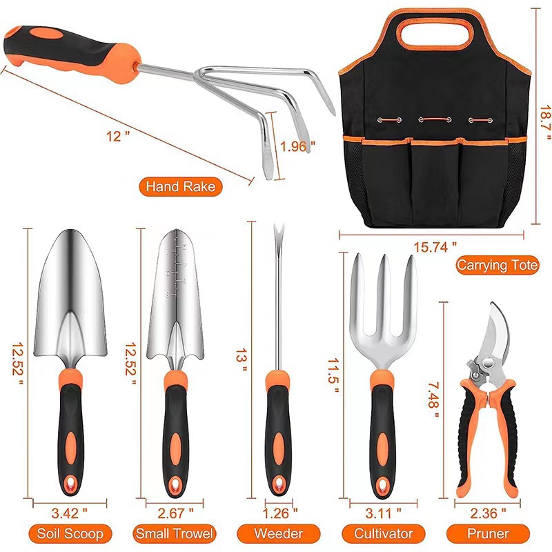 Amazon caliente herramientas de jardín de acero inoxidable traje jardín jardinería deshierbe tijeras de podar Kit