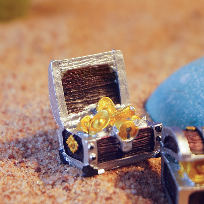 Retro jungla submarina cofre del tesoro micro paisaje musgo pequeño adorno acuario pecera paisajismo accesorios al por mayor