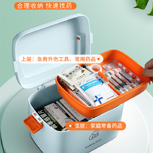 Large medical box household medical box storage box portable medicine box multi-functional household medicine box medicine storage box