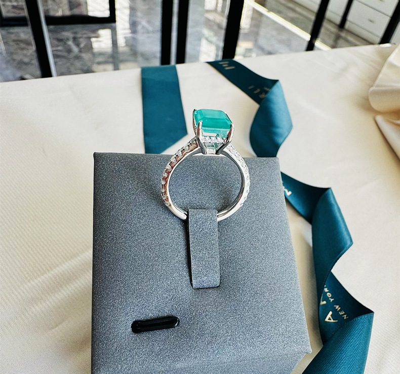 Holiday, Bar Occasion 925 Sterling Silver Material Square Pattern Women'S Gender Inlay Design 925 Sterling Silver Artificial Gemstones Square Rings