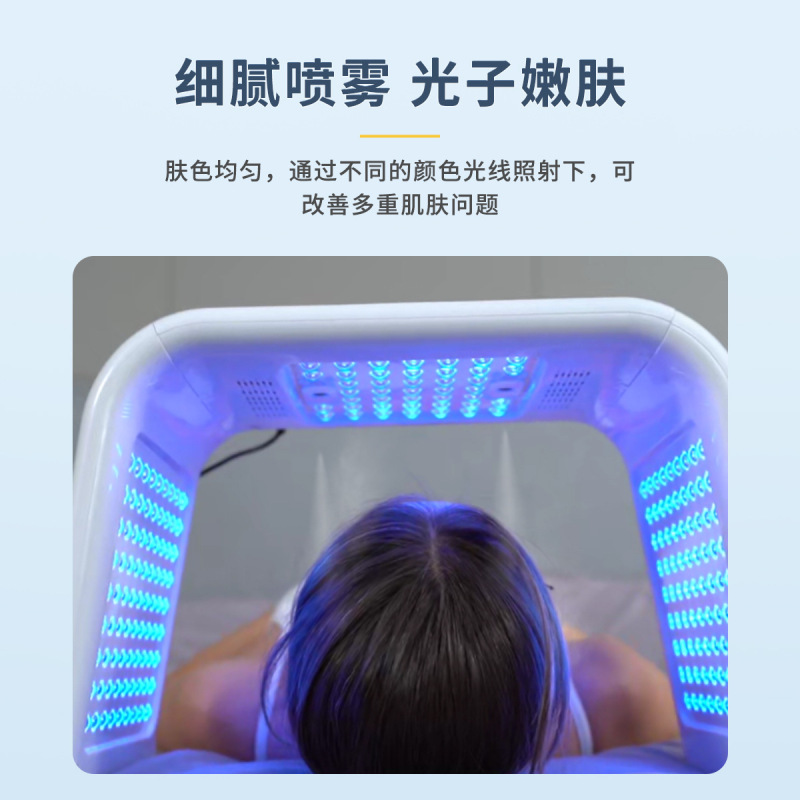 カラフルなスプレー分光器の光子の柔らかい肌の器の赤い青い光のledは顔を照らしてニキビ計の美容のマスクの美容の器を取り除きます。|undefined